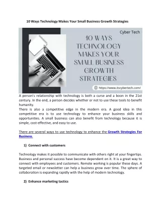 10 ways technology makes your small business