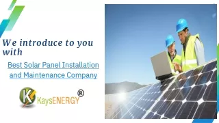 Popular Solar Panel Installation and Maintenance Company