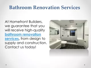 Bathroom Renovation Services