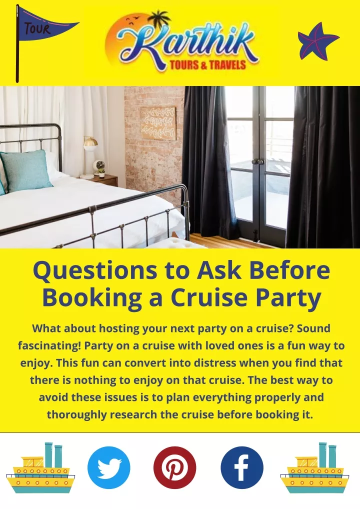 questions to ask before booking a cruise party