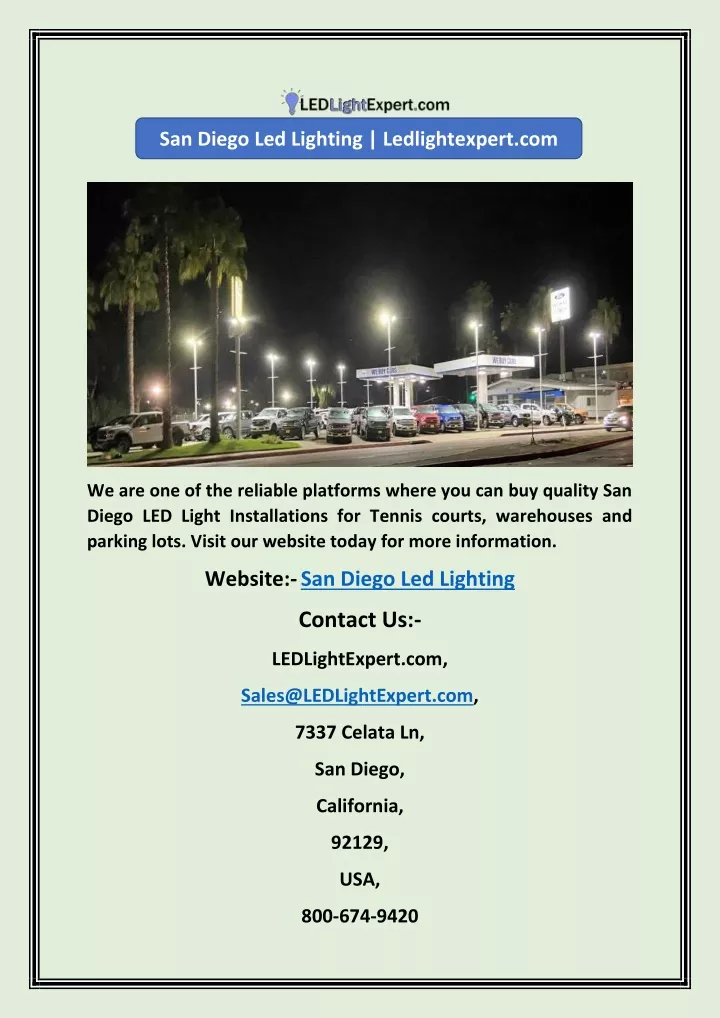 san diego led lighting ledlightexpert com