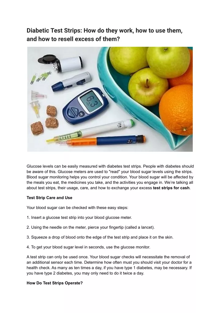 diabetic test strips how do they work