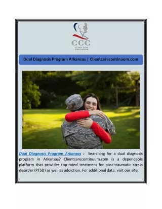 Dual Diagnosis Program Arkansas | Clientcarecontinuum.com