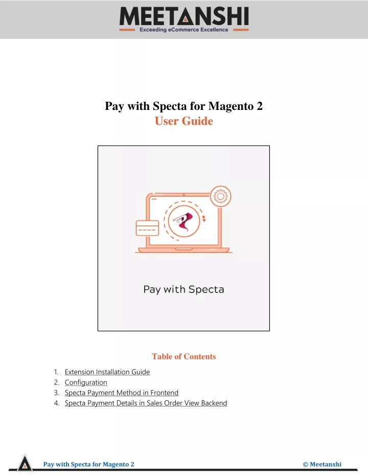 pay with specta for magento 2 user guide