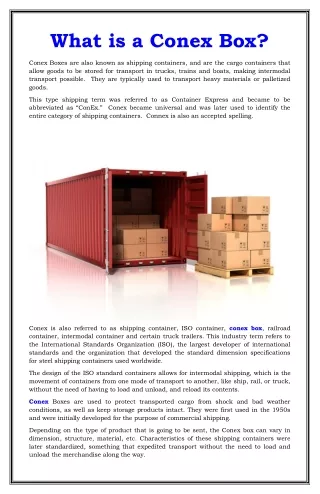 what is a conex box