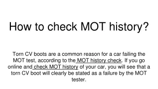 how to check mot history