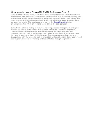 how much does curemd emr software cost curemd