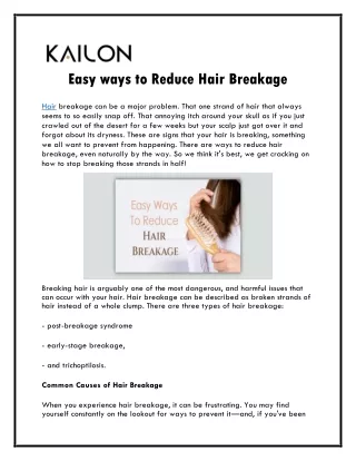 Easy ways to Reduce Hair Breakage