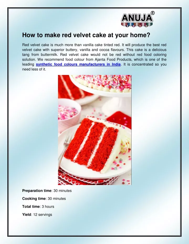 how to make red velvet cake at your home