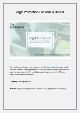 Legal Protection For Your Business