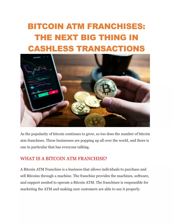 bitcoin atm franchises the next big thing