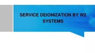 SERVICE DEIONIZATION BY W2 SYSTEMS - PPT