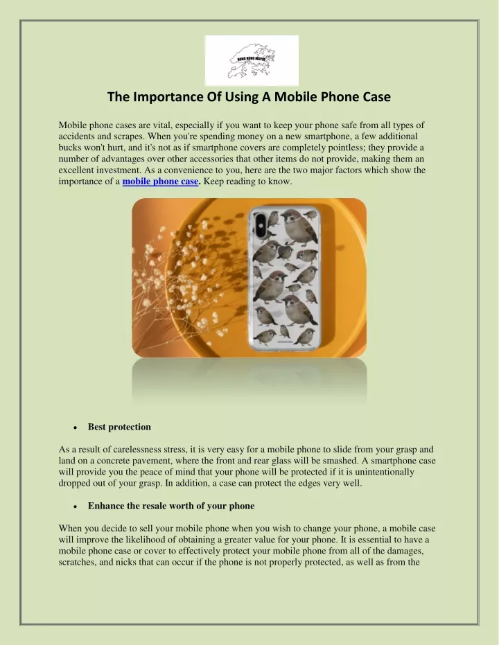 the importance of using a mobile phone case