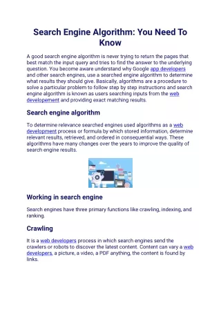 search engine algorithm you need to know