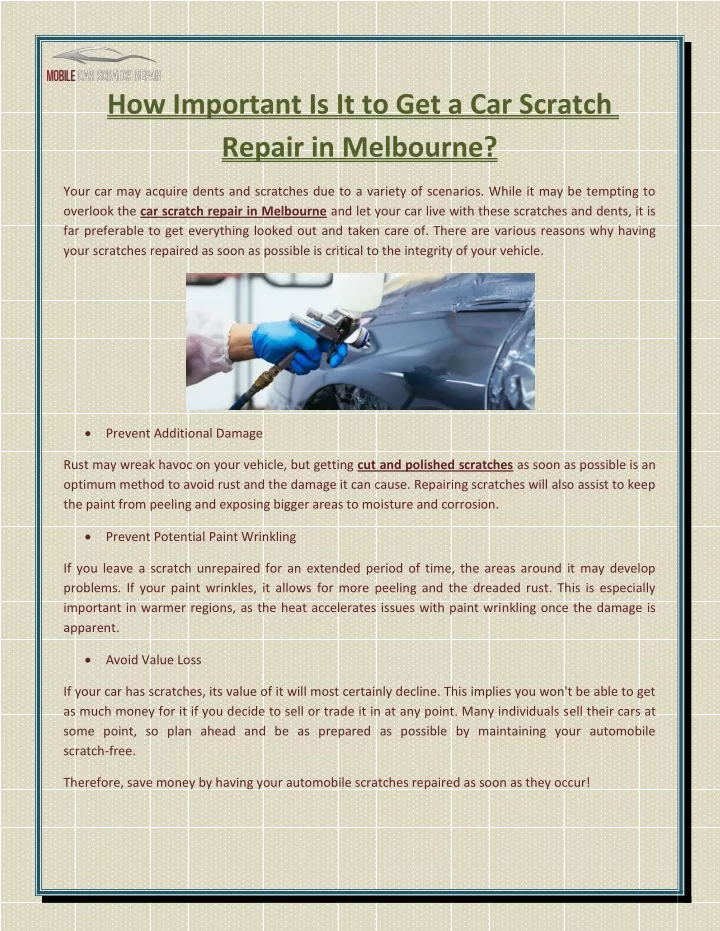 how important is it to get a car scratch repair