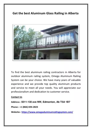 get the best aluminum glass railing in alberta