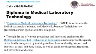 Diploma in Medical Lab Technician in Tamilnadu