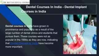 Dental Courses In India - Dental Implant Courses in India