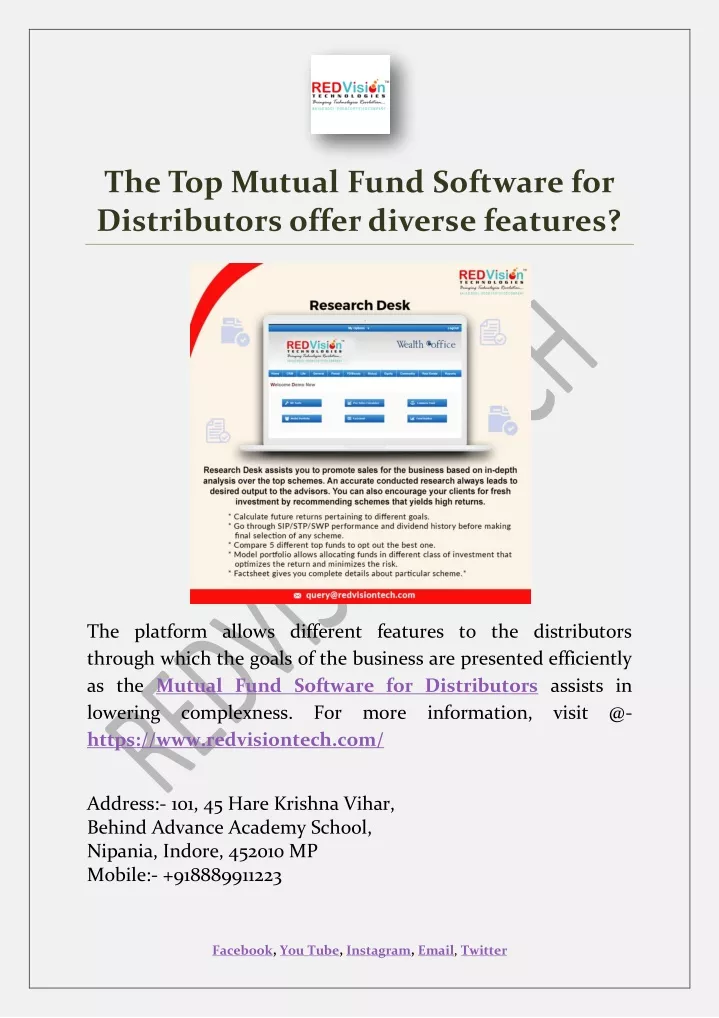 the top mutual fund software for distributors