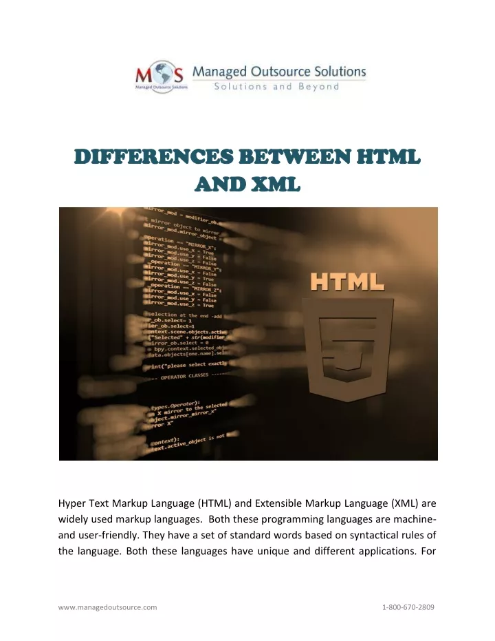 d differences ifferences between and and xml
