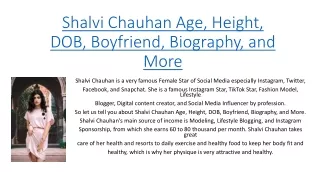 Shalvi Chauhan Age, Height, DOB,