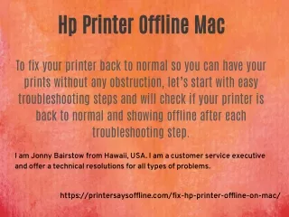 hp printer offline mac