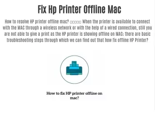 Hp Printer Offline Mac