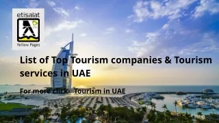 List of Top Tourism companies & Tourism services in UAE