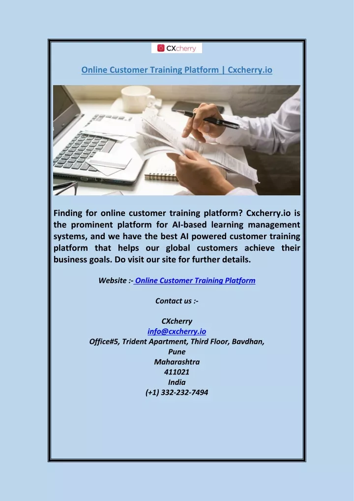 online customer training platform cxcherry io