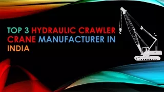 Top 3 Hydraulic Crawler Crane Manufacturer in India