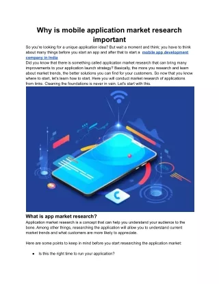 why is mobile application market research