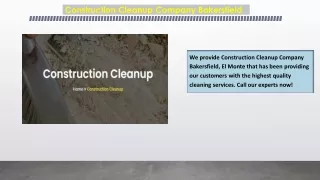 Construction Cleanup Company Bakersfield