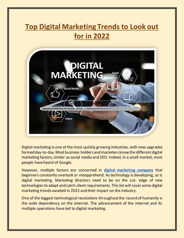 top digital marketing trends to look