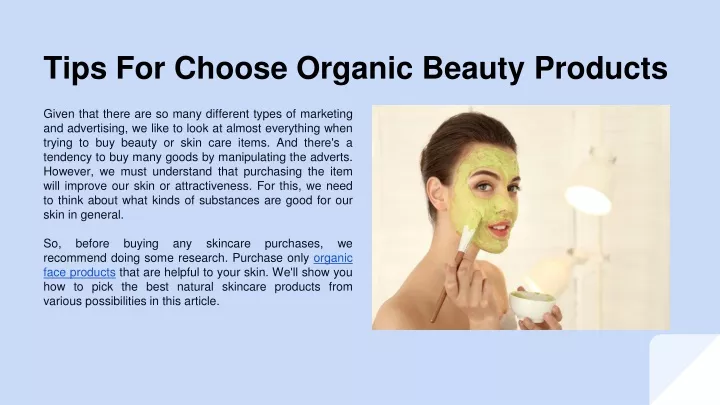 tips for choose organic beauty products