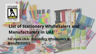 List of Stationery Wholesalers and Manufacturers in UAE