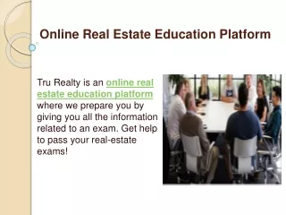 Online Real Estate Education Platform