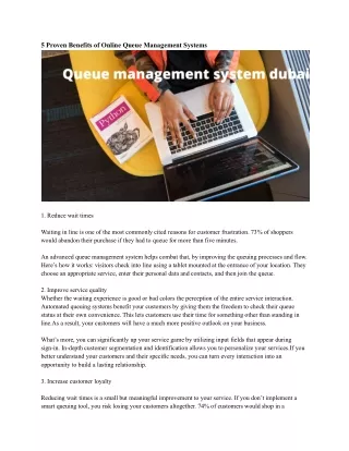 5 proven benefits of online queue management