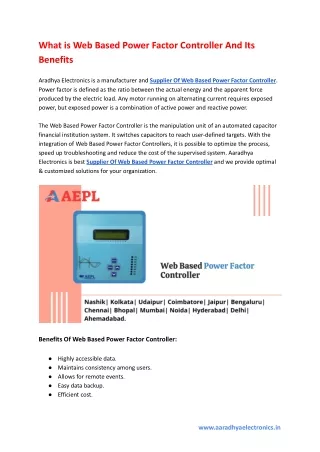 what is web based power factor controller