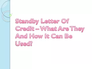 standby letter of credit what are they and how it can be used