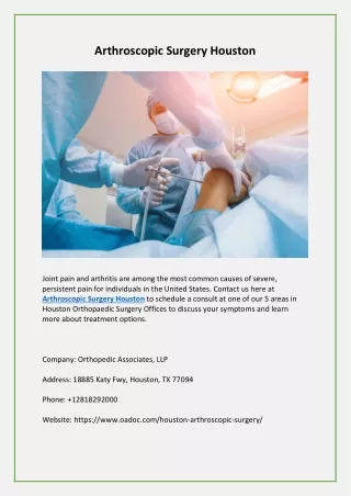 Arthroscopic Surgery Houston