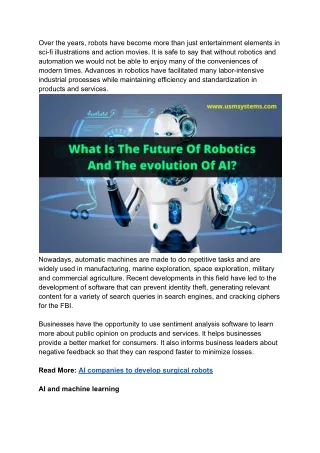 over the years robots have become more than just