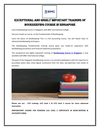 exceptional and highly important training