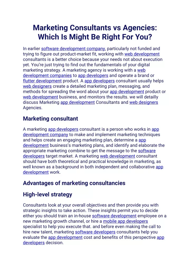 marketing consultants vs agencies which is might