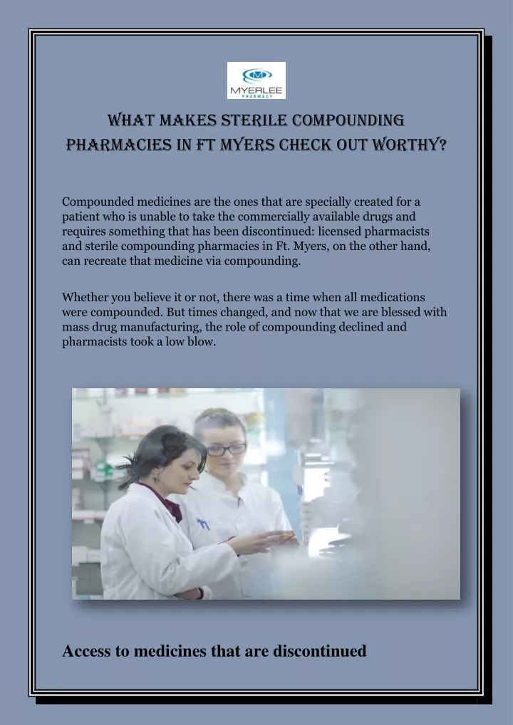 what makes sterile compounding pharmacies