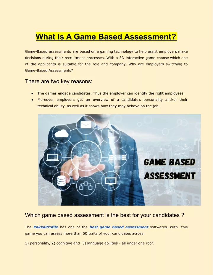 what is a game based assessment