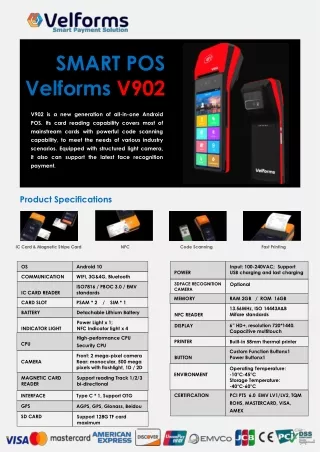 Smartphone POS Terminal V902 | New Generation POS | Velforms