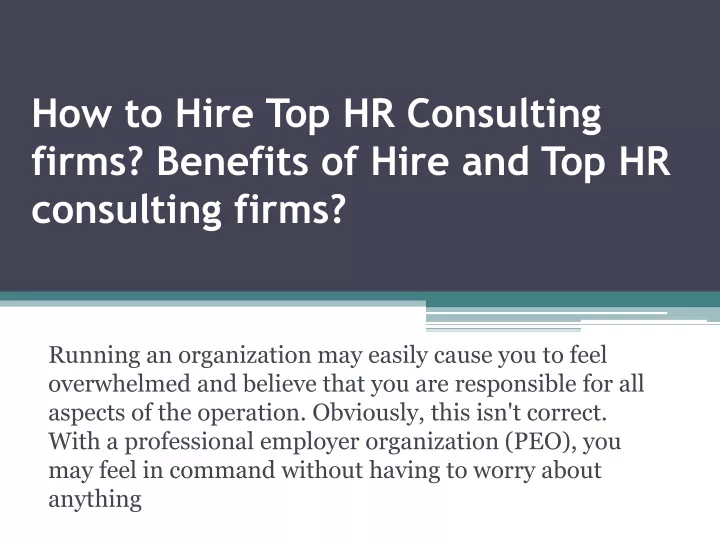 how to hire top hr consulting firms benefits