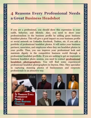 4 Reasons Every Professional Needs a Great Business Headshot