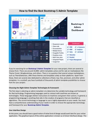 how to find the best bootstrap 5 admin template