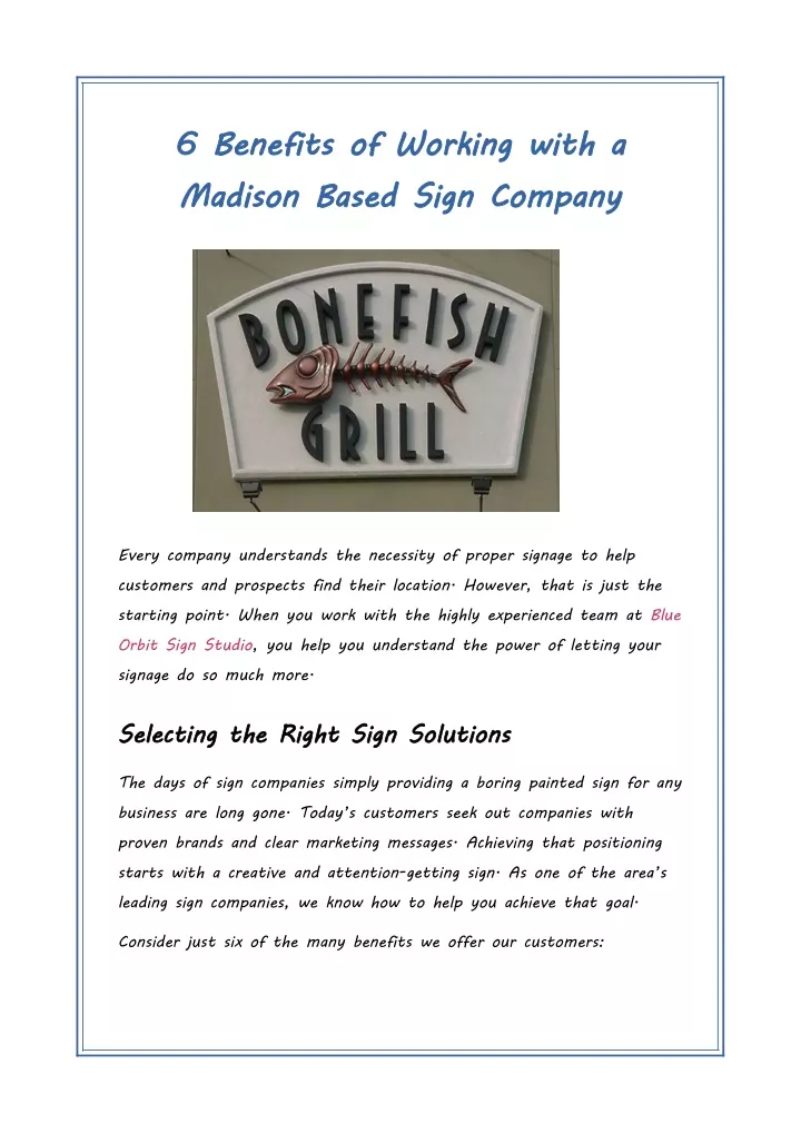 6 benefits of working with a madison based sign